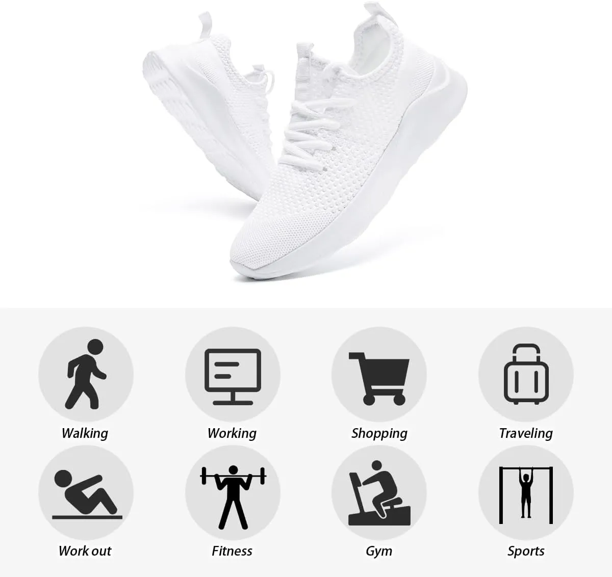 Running Shoes for Men Slip on Tennis Shoes Fashion Sneakers Lightweight Breathable Casual Walking Shoes Outdoor Workout Athletic Training Gym Trainer Sport Trainers