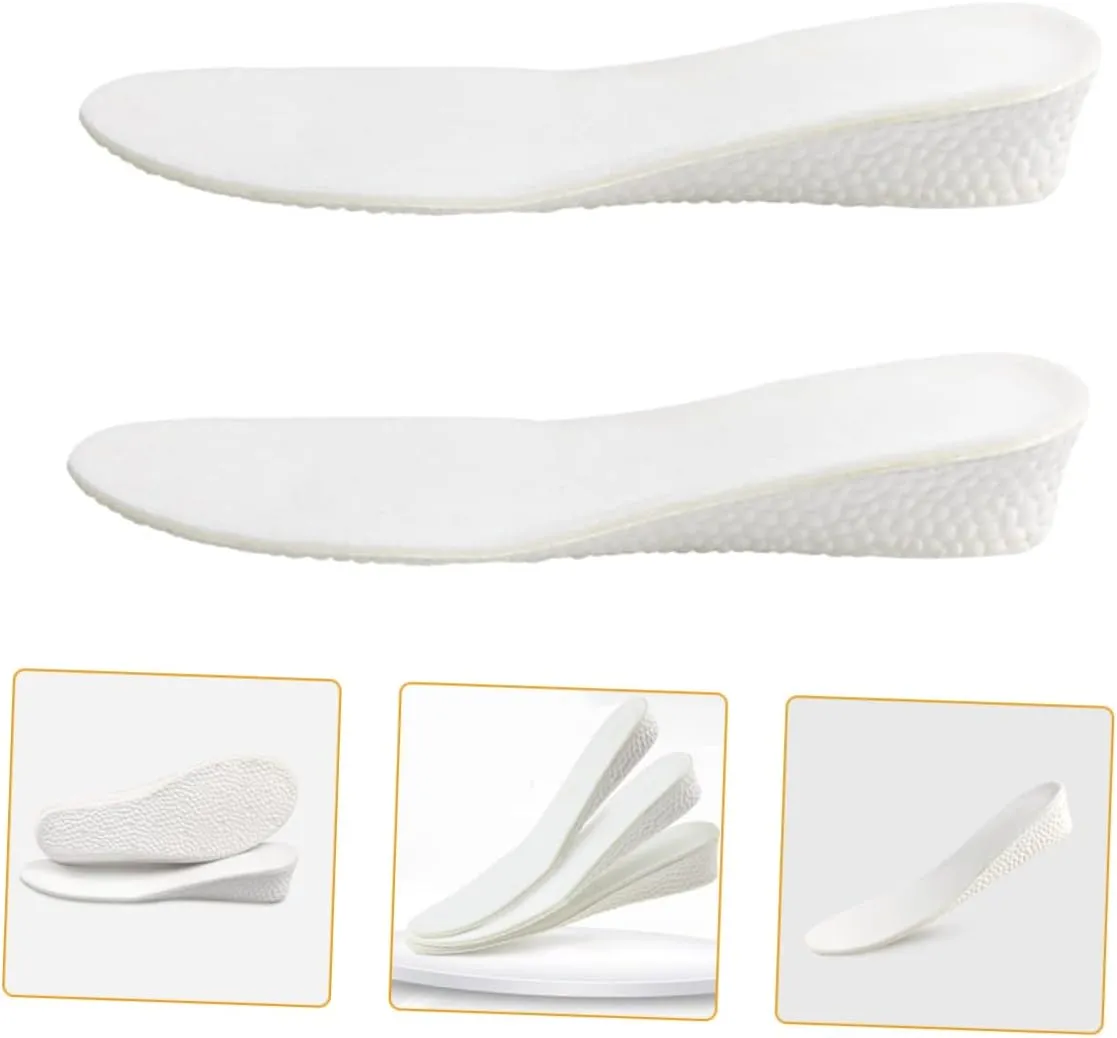 SAFIGLE 1 Pair Insole Increased Sports Increasing Absorbing Foot Cushion Shoe Inserts Shoe Padding Foam Runner High Arch Lift Support Cushioned Height Trainer Feet Soles Pads White