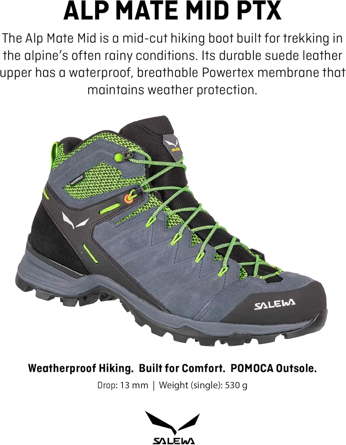Salewa Men's Alp Mate Mid Waterproof Trekking & Hiking Boot
