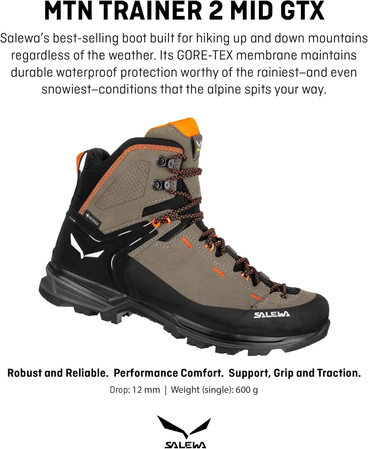Salewa Men's Mountain Trainer 2 Mid Gore-Tex Waterproof GTX Hiking Boot