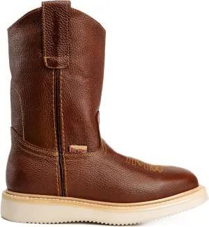 Santa Fe 11" Wellington Boots: Lightweight Comfort, Square Toe, Pull-On Ease, Full Grain Leather, Durable PU Sole