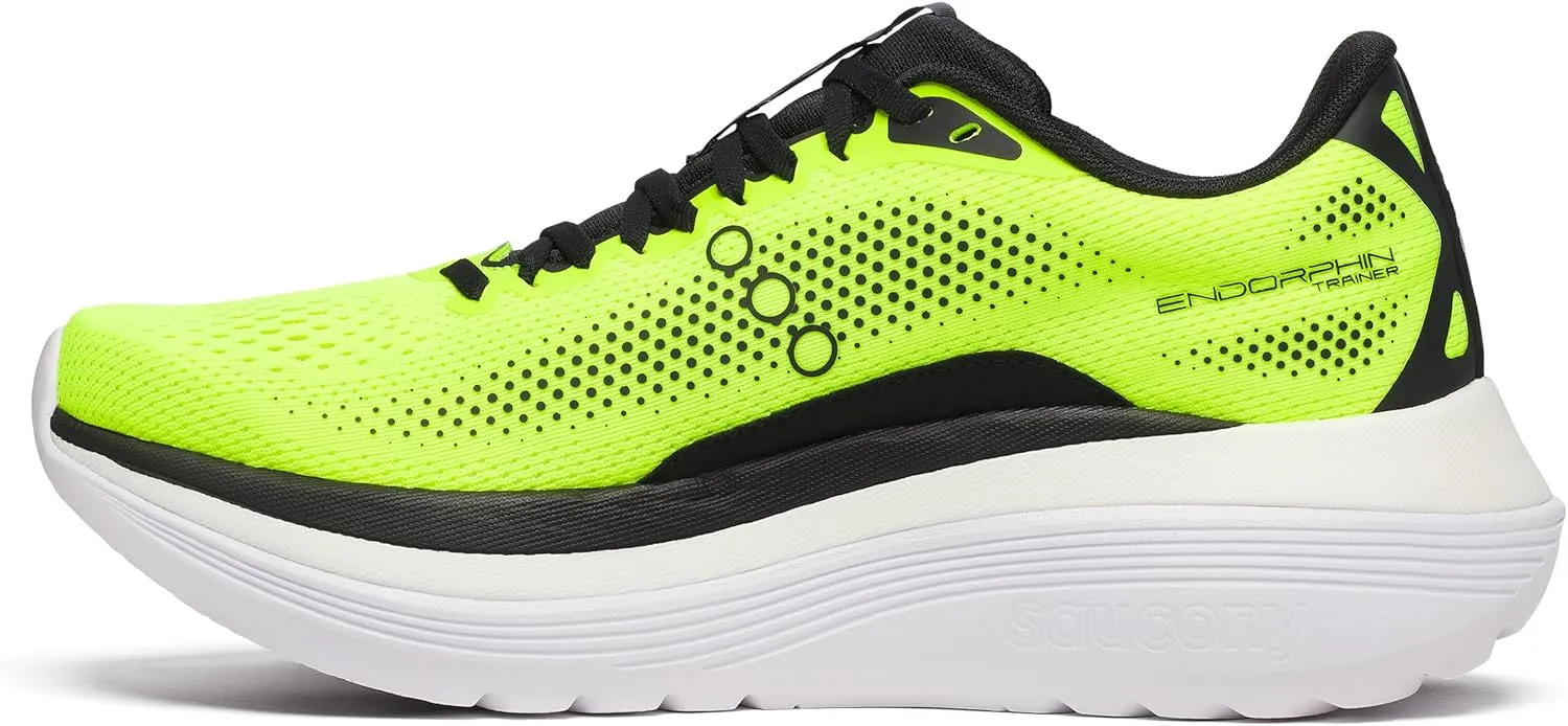 Saucony Men's Endorphin Trainer Sneaker, Citron/Black, 10