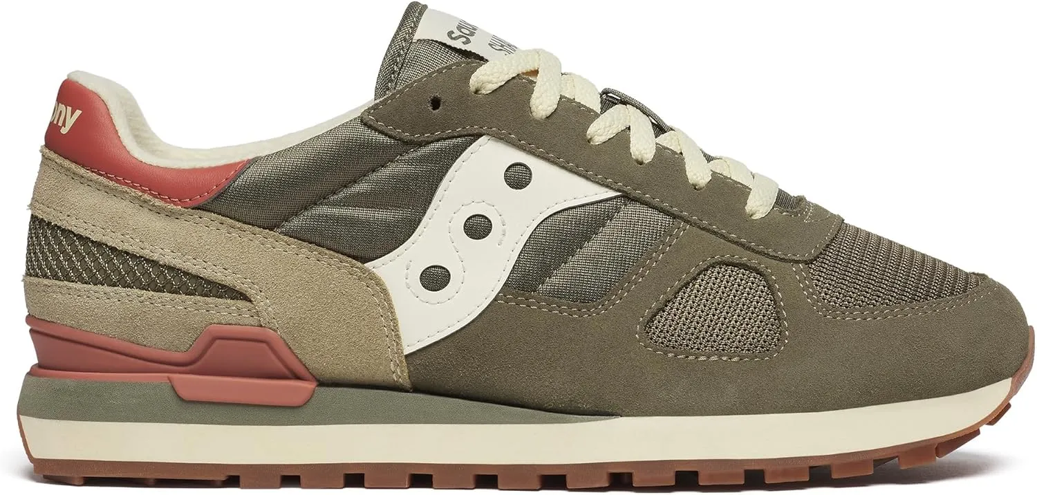 Saucony Men's Shadow Original Sneaker, Olive/Rust, 12