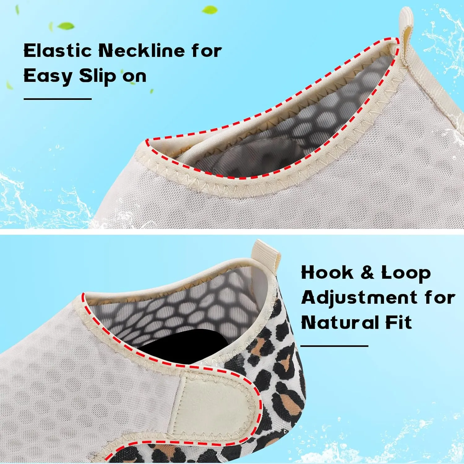 Scurtain Barefoot Water Shoes for Women Men Beach Swim Aqua Socks Summer Quick-Dry Sandals Slippers