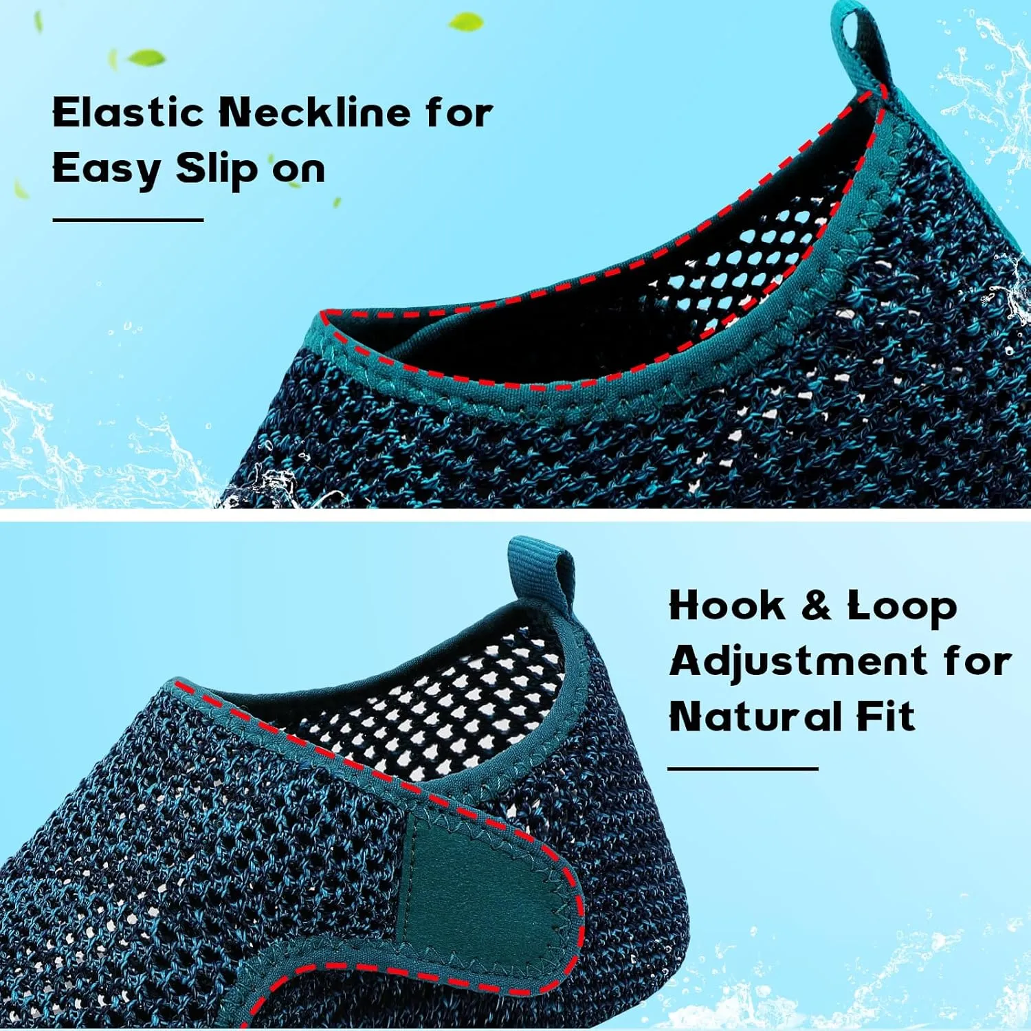 Scurtain Barefoot Water Shoes for Women Men Beach Swim Aqua Socks Summer Quick-Dry Sandals Slippers