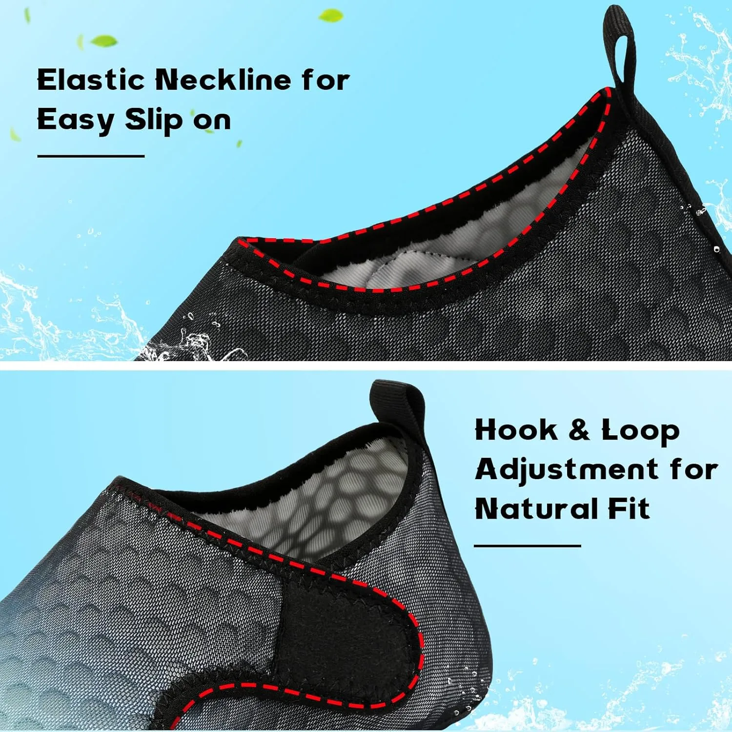 Scurtain Barefoot Water Shoes for Women Men Beach Swim Aqua Socks Summer Quick-Dry Sandals Slippers