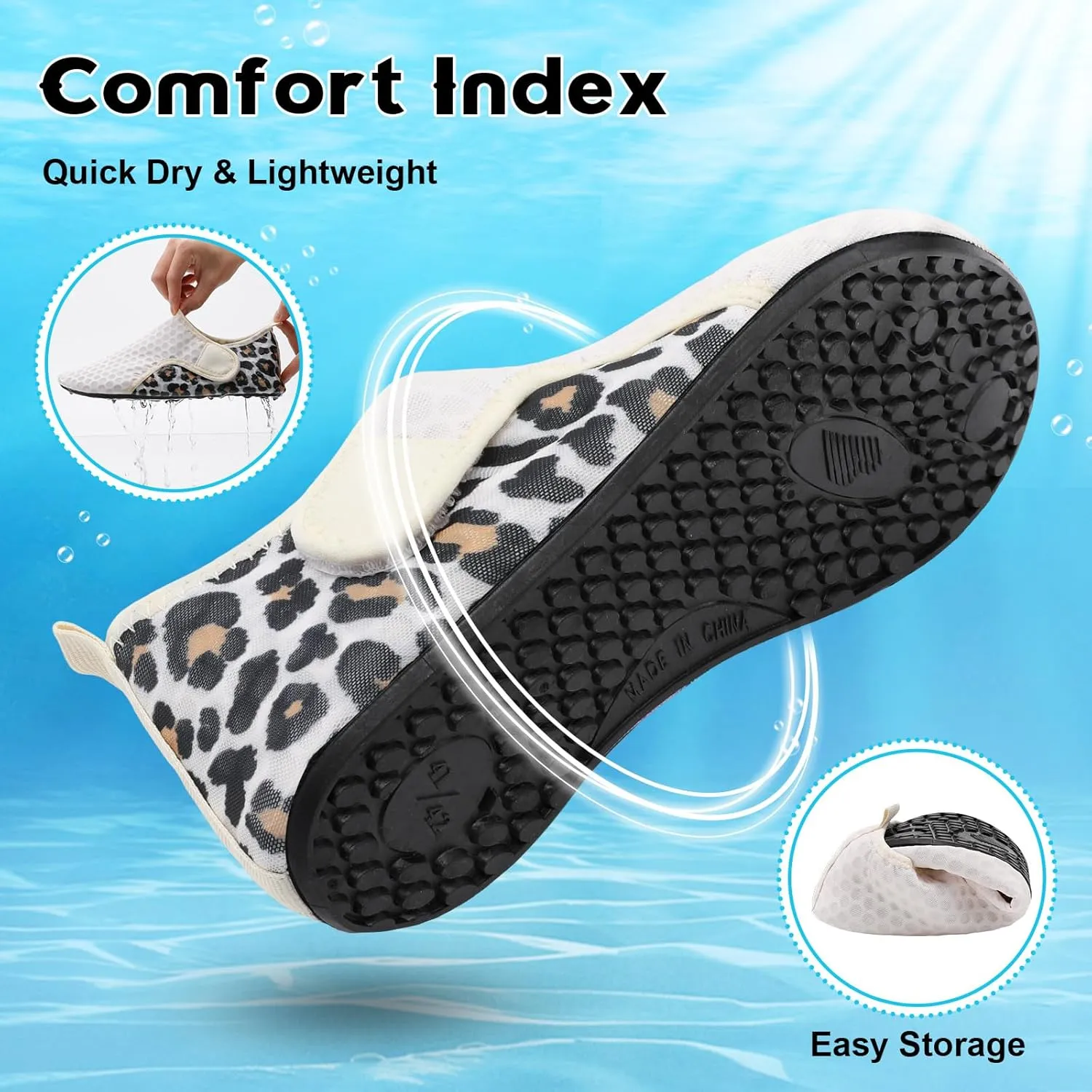Scurtain Barefoot Water Shoes for Women Men Beach Swim Aqua Socks Summer Quick-Dry Sandals Slippers