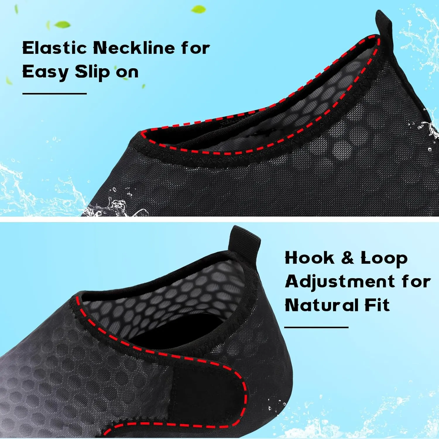 Scurtain Barefoot Water Shoes for Women Men Beach Swim Aqua Socks Summer Quick-Dry Sandals Slippers