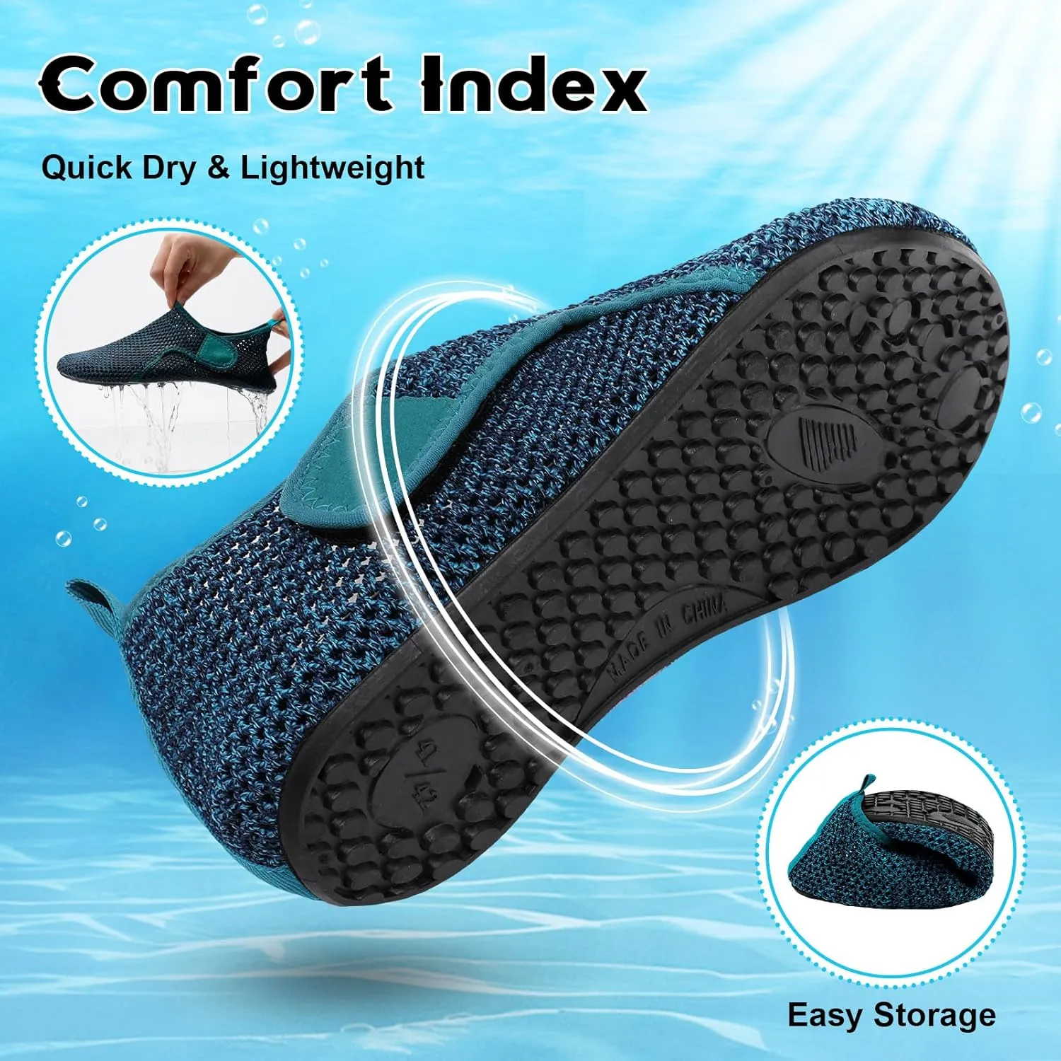 Scurtain Barefoot Water Shoes for Women Men Beach Swim Aqua Socks Summer Quick-Dry Sandals Slippers