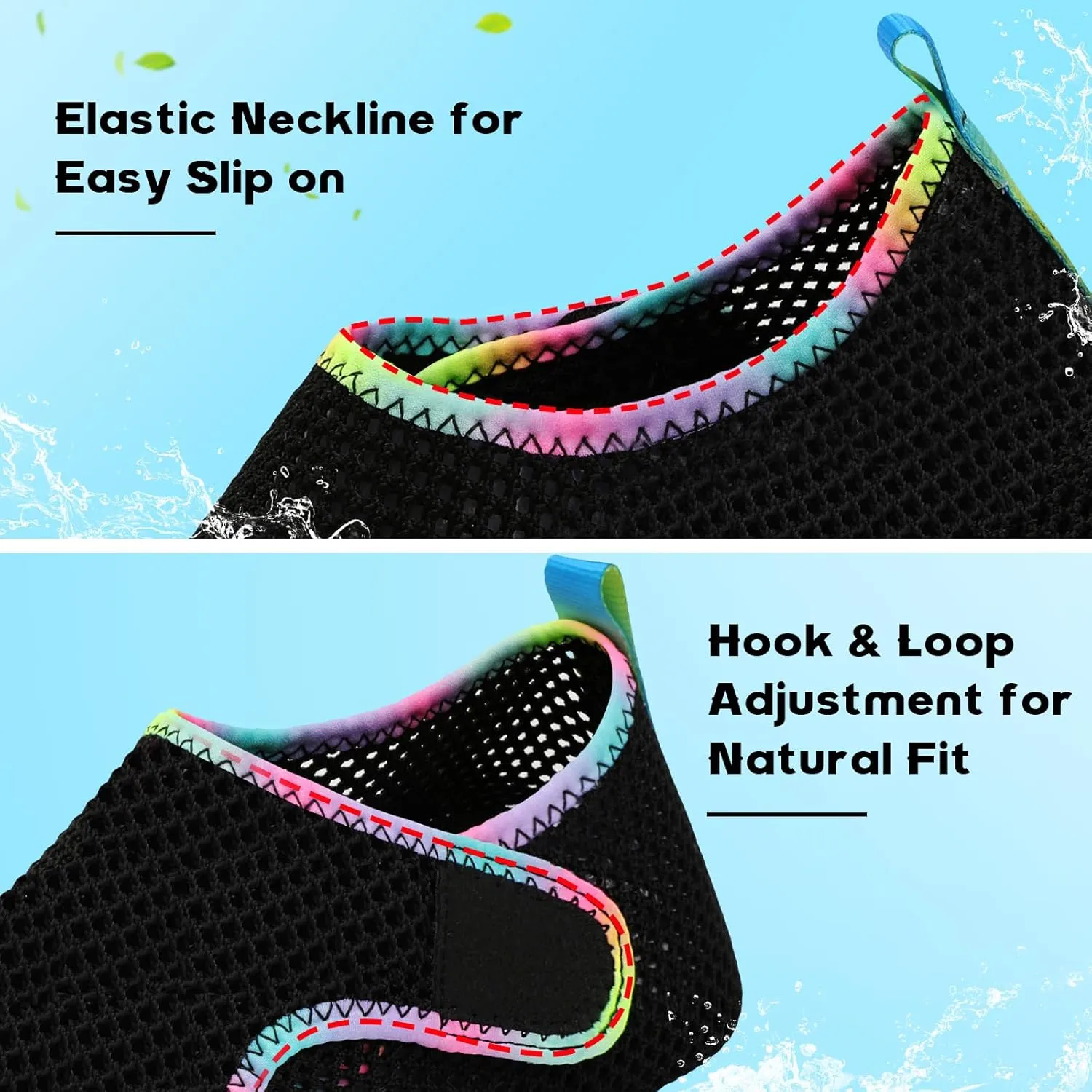 Scurtain Barefoot Water Shoes for Women Men Beach Swim Aqua Socks Summer Quick-Dry Sandals Slippers
