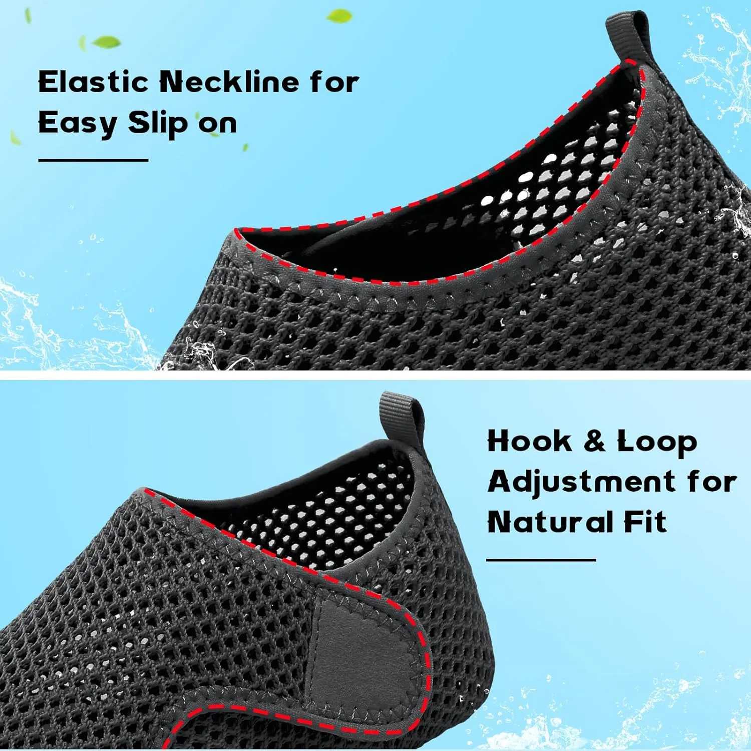 Scurtain Barefoot Water Shoes for Women Men Beach Swim Aqua Socks Summer Quick-Dry Sandals Slippers