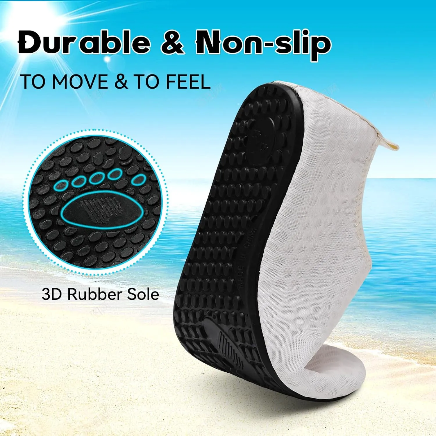 Scurtain Barefoot Water Shoes for Women Men Beach Swim Aqua Socks Summer Quick-Dry Sandals Slippers
