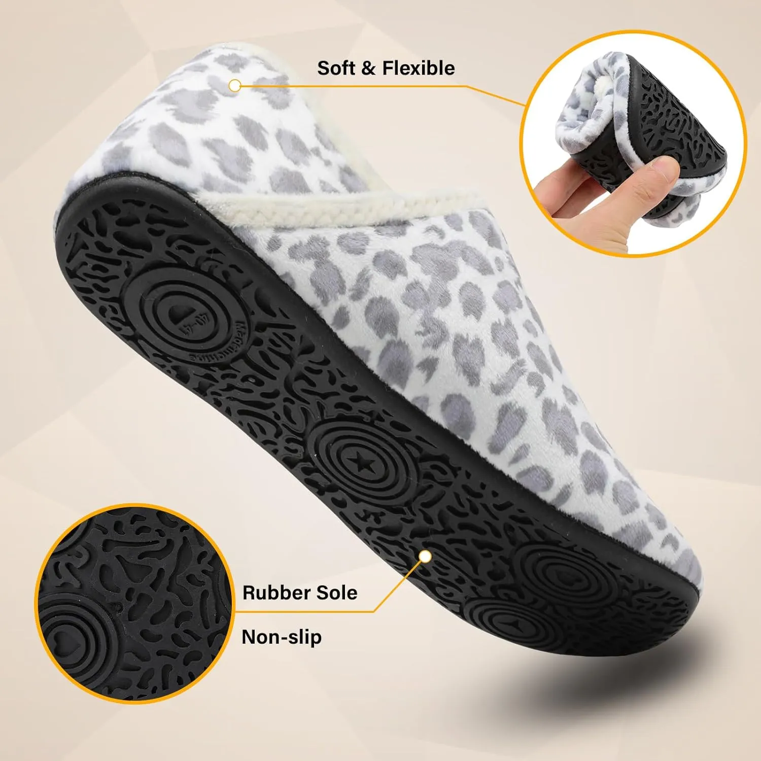 Scurtain Slippers for Women Men House Slipper Socks Lightweight Unisex Adults Barefoot Shoes Non-Slip Travel Slippers