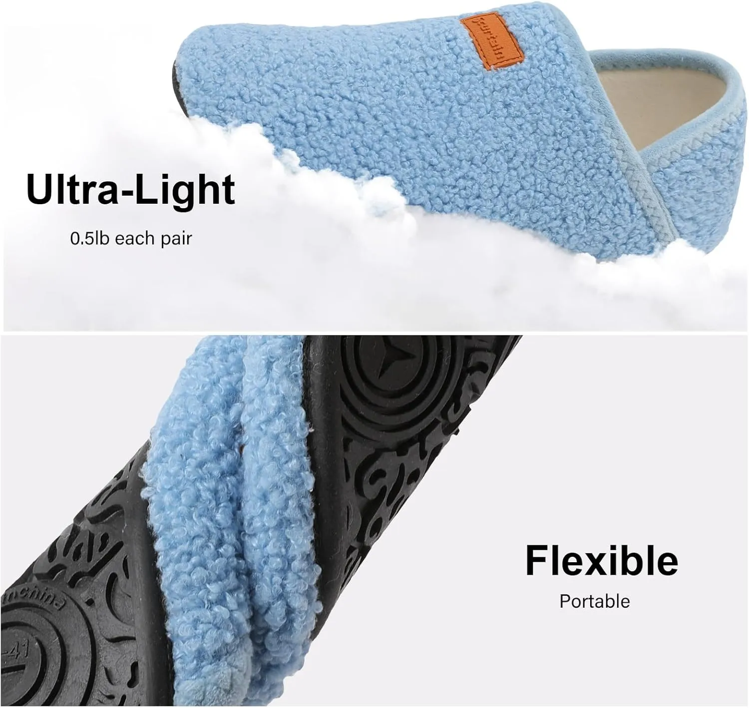 Scurtain Slippers for Women Men House Slipper Socks Lightweight Unisex Adults Barefoot Shoes Non-Slip Travel Slippers