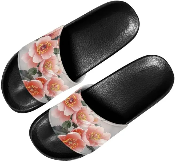 Semioury Lemon Home Slippers Non-Slip Quick Drying Women Balloon Forest Open Toe Shower Bathroom Slippers EVA Rubber Slipper