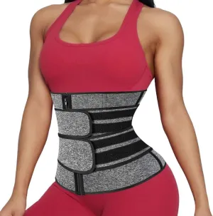 SHAPERIN Double Belt Waist Trainer for Women Neoprene Sweat Fitness Waist Cincher Body Shaper for Weight Loss