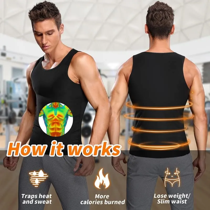 SHAPERIN Sauna Sweat Vest for Men Heat Trapping Pullover Sweat Enhancing Vest Workout Tank Top