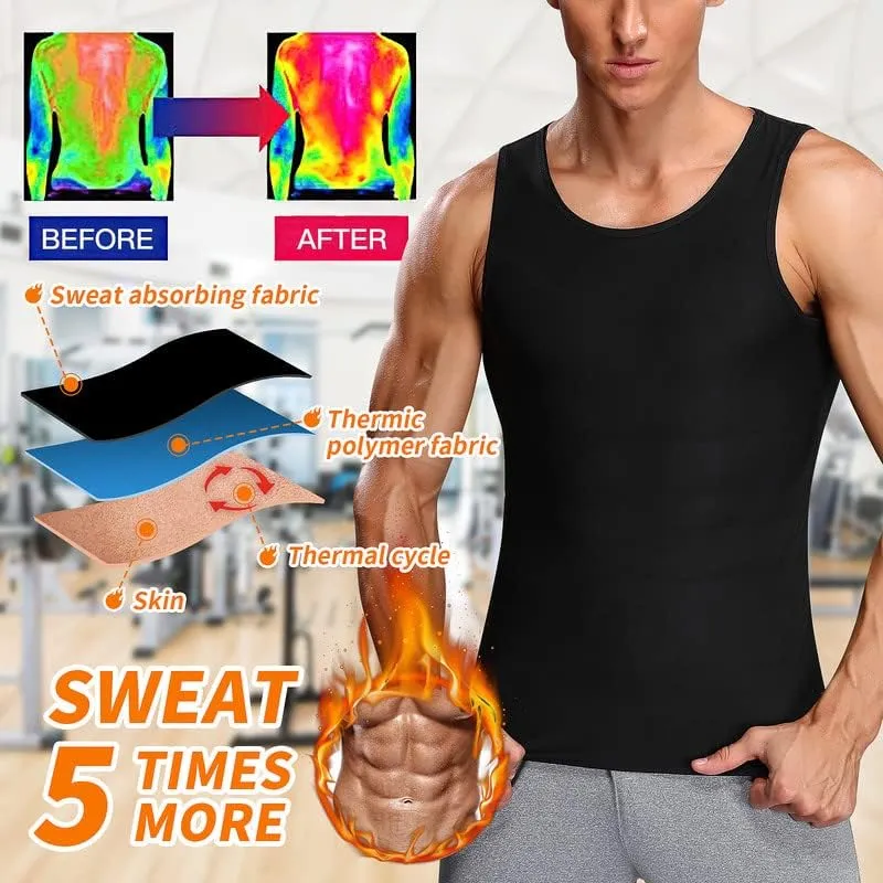 SHAPERIN Sauna Sweat Vest for Men Heat Trapping Pullover Sweat Enhancing Vest Workout Tank Top