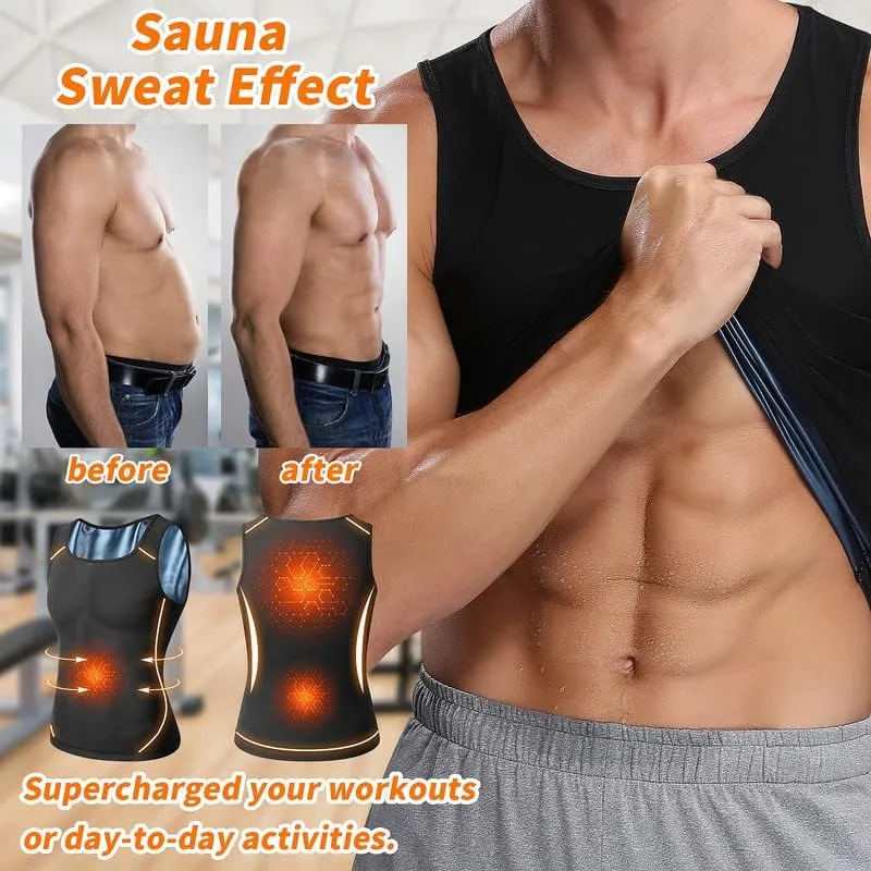 SHAPERIN Sauna Sweat Vest for Men Heat Trapping Pullover Sweat Enhancing Vest Workout Tank Top