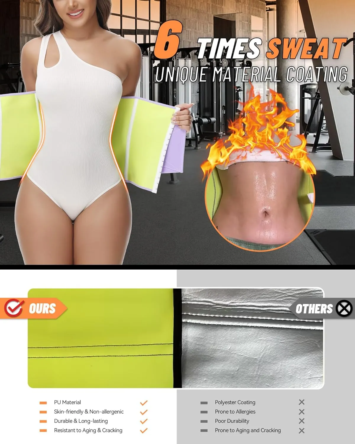 SHAPSHE Sweat Waist Trainer Corset for Women Sweet Belly Waist Trimmer Tummy Wrap Sport Workout Postpartum Sauna Belt Band
