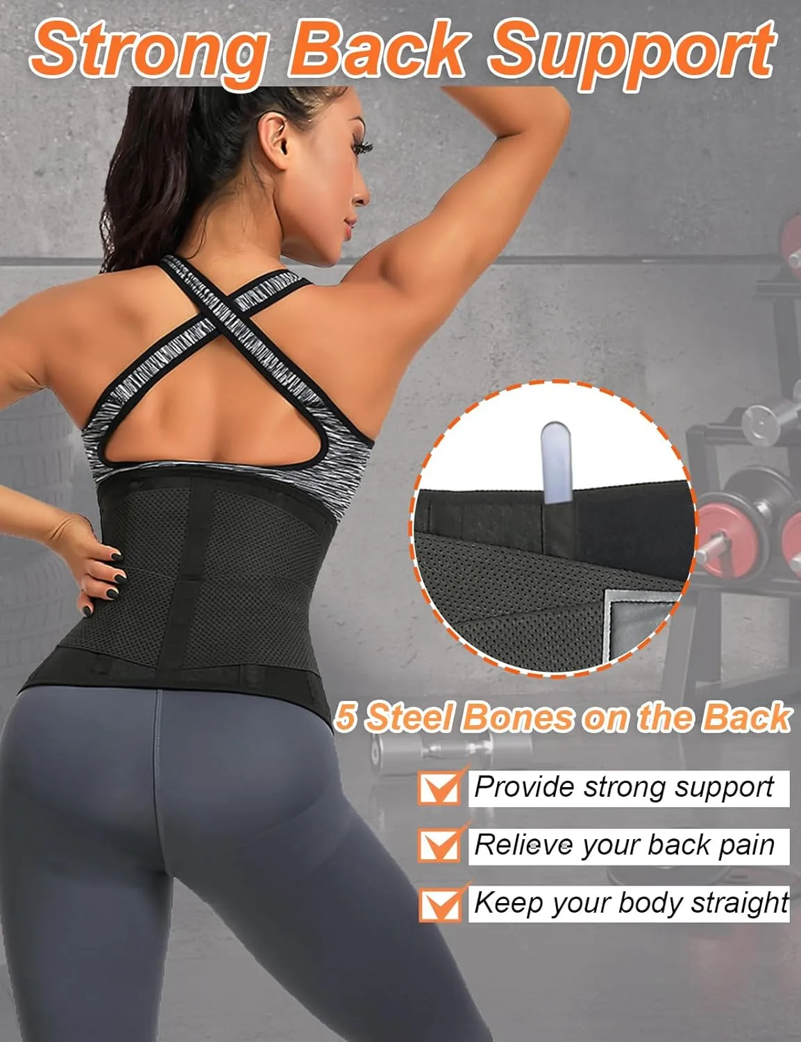 SHAPSHE Sweat Waist Trainer for women Working Out Waist Trimmer Warp Belt Belly Band Tummy Control Back Support Slimming