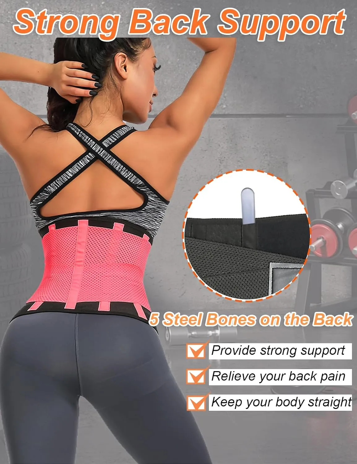 SHAPSHE Sweat Waist Trainer for women Working Out Waist Trimmer Warp Belt Belly Band Tummy Control Back Support Slimming