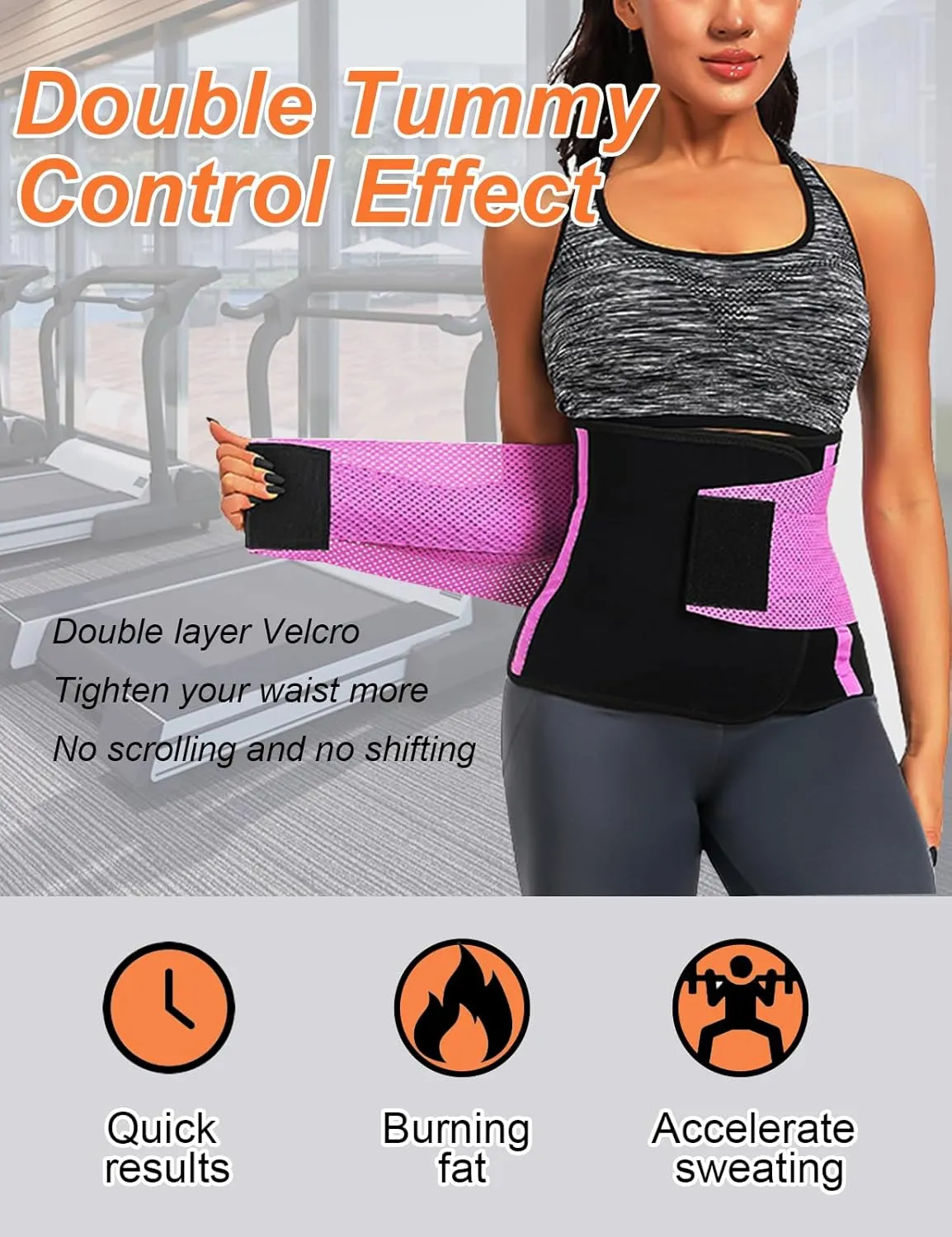 SHAPSHE Sweat Waist Trainer for women Working Out Waist Trimmer Warp Belt Belly Band Tummy Control Back Support Slimming