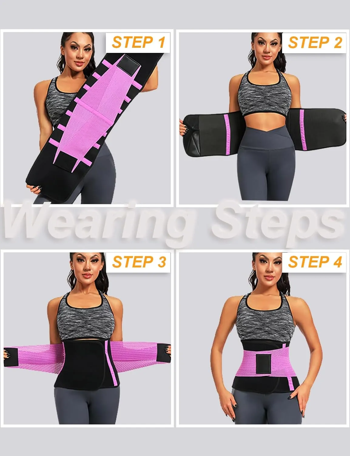 SHAPSHE Sweat Waist Trainer for women Working Out Waist Trimmer Warp Belt Belly Band Tummy Control Back Support Slimming