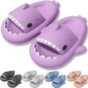Shark Slides for Kids, Cute Non-Slip Thick Sole Cloud Slippers, Quick Dry Comfy Slippers