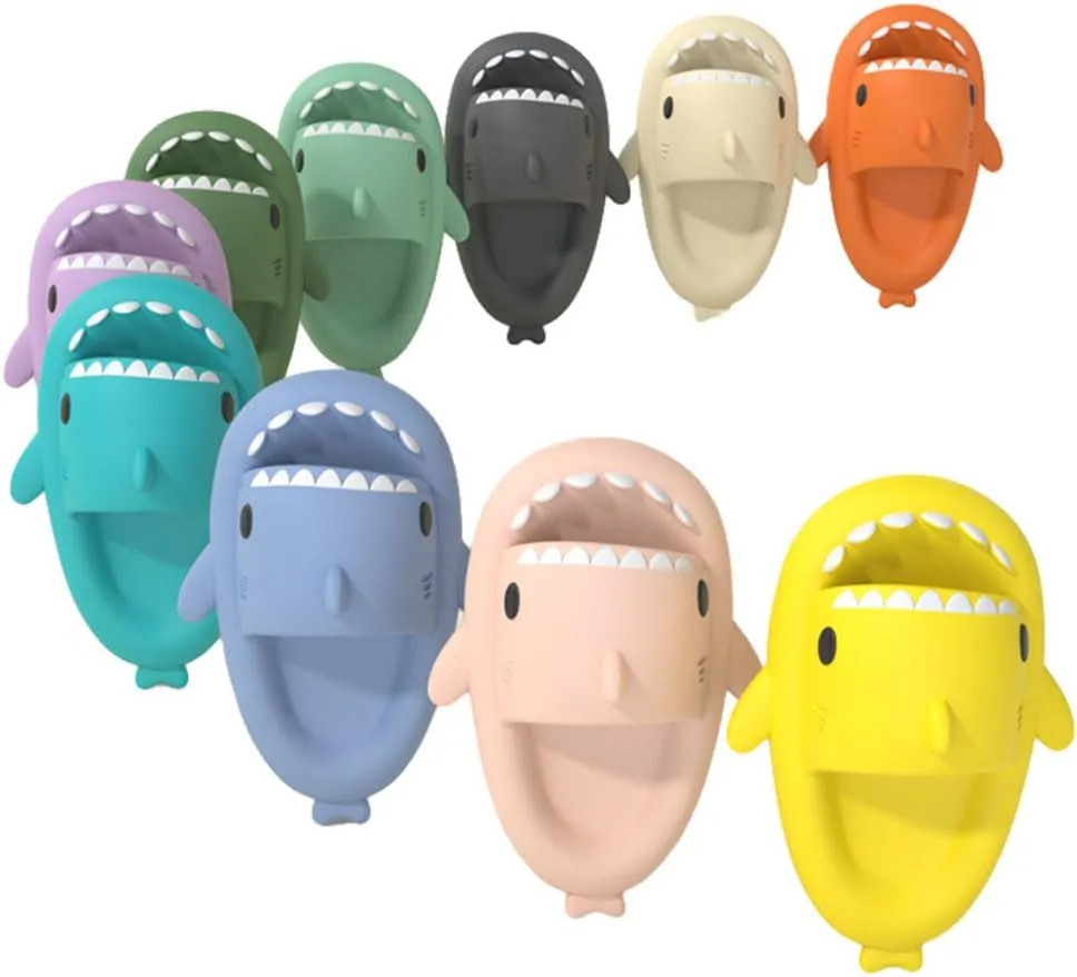 Shark Slipper, Shark Slides, Anti-Slip Quick Drying Shark Sliders