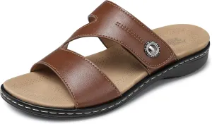 SHIBEVER Flat Sandals For Women Dressy: Comfortable Summer - Slip On Arch Support Flats Sandal