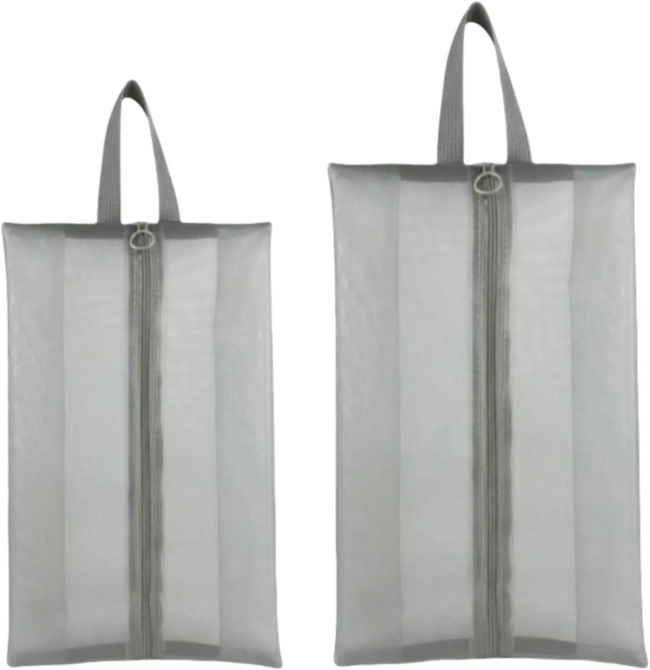 Shoe Bags for Travel, Set of 2 Pack Travel Shoe Bags for Packing, 15'' x 9'' Large Breathable Portable Travel Shoe Bag with Zipper Travel Essentials for Women and Men (Grey)