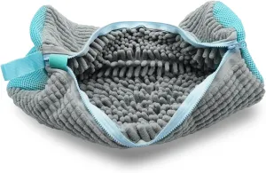 Shoe washing machine bag, laundry shoe bag for washer and dryer, Reusable Zipper Plush Sneakers Washing Machine Bag for Shoes, Gym,Tennis Shoes, Delicate Gray 1pc