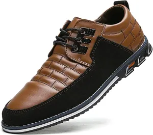 Shoes Men Leather Casual Loafers Dress Breathable Driving Moccasins Oxford Walking Shoe Arch Sneaker