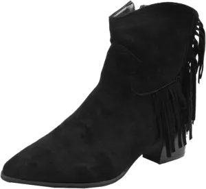 Short Tassels Fashion Heels Shoes Retro Boots Chunky High Women's Breathable Women's Boots with Zip