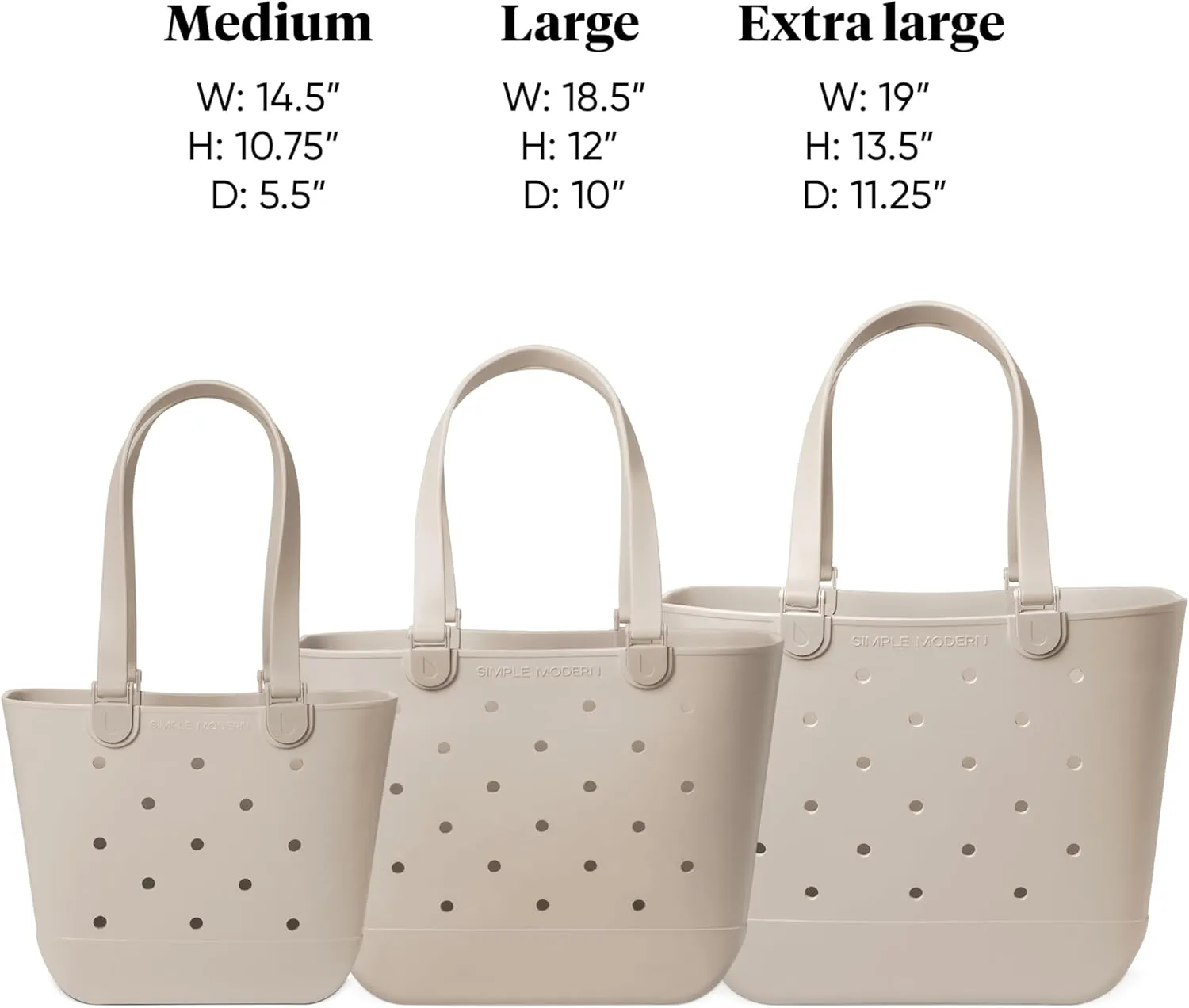 Simple Modern Medium Beach Bag | Waterproof Getaway Rubber Tote with Zipper Pocket for Travel, Pool, Boat, Groceries, Sports | Blush