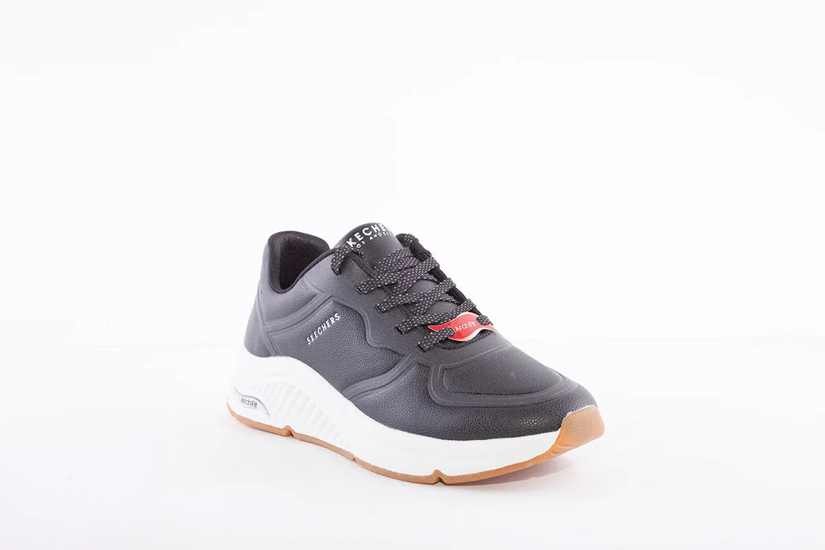 SKECHERS - 155570 ARCH FITS-MILES MILE MAKERS LACED TRAINER - BLACK