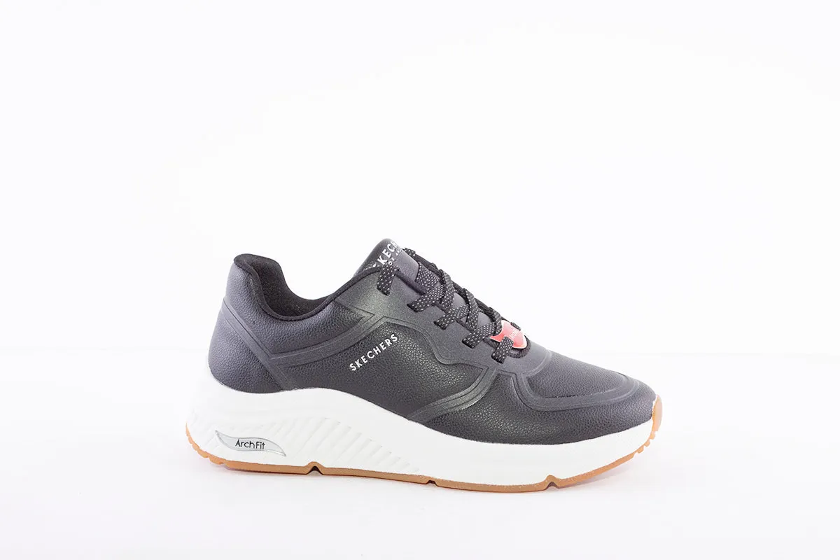 SKECHERS - 155570 ARCH FITS-MILES MILE MAKERS LACED TRAINER - BLACK
