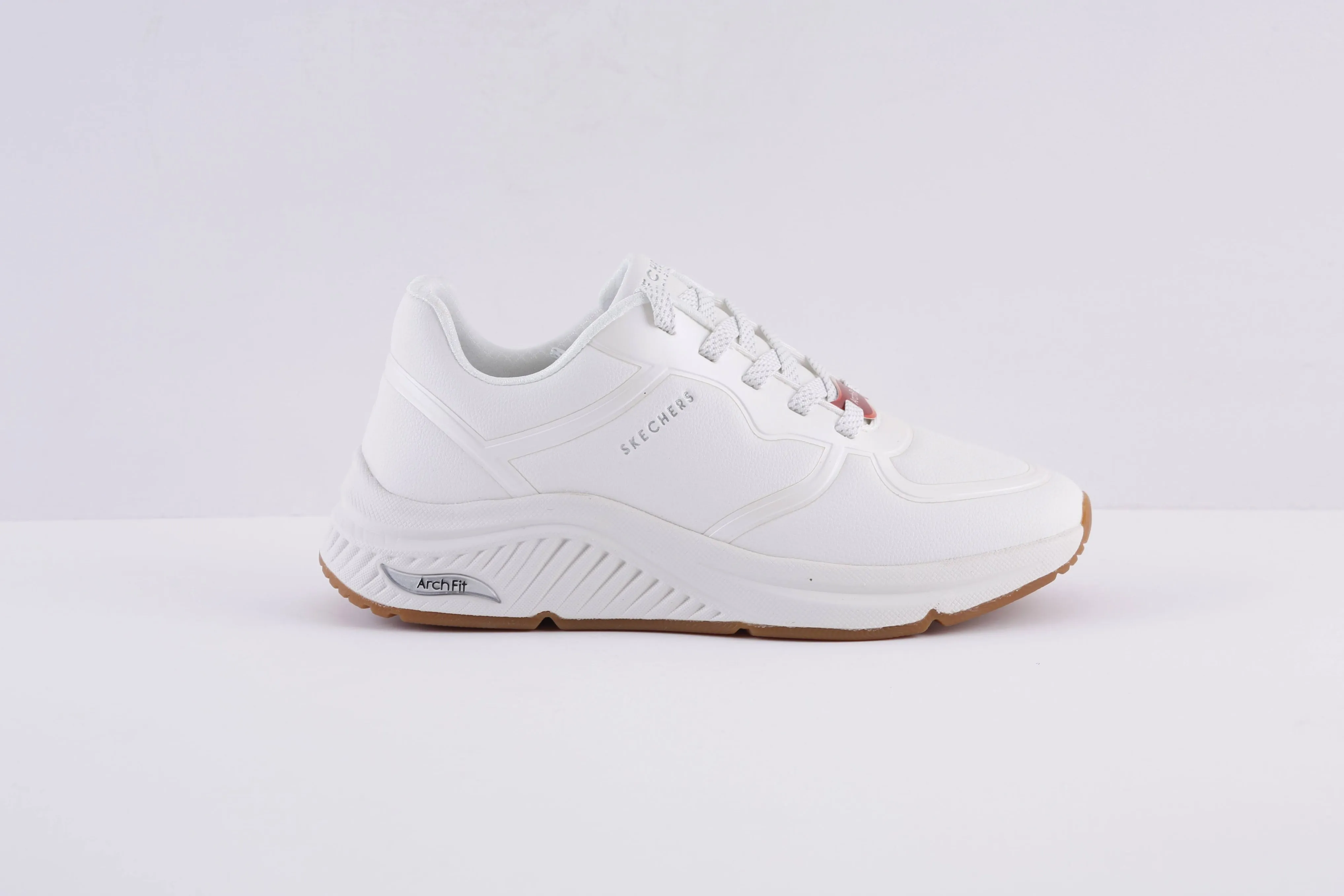 SKECHERS - 155570 ARCH FITS-MILES MILE MAKERS LACED TRAINER - WHITE