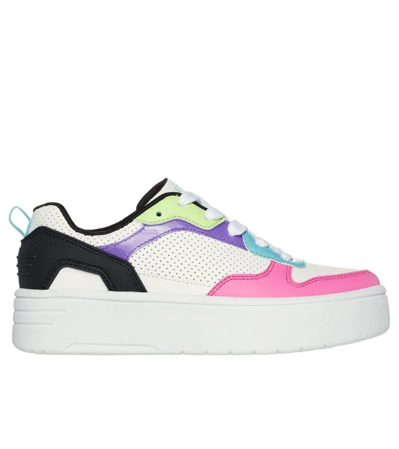 Skechers Girls Lace Up Platform Trainer Court High - Color Crush 310191L