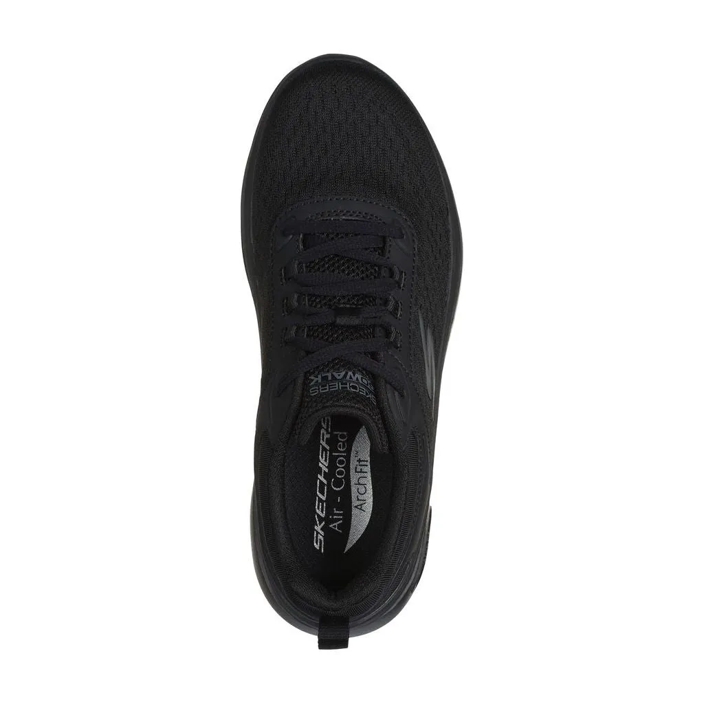 Skechers Go Walk Arch Fit - Ladies Lace Trainer in Black