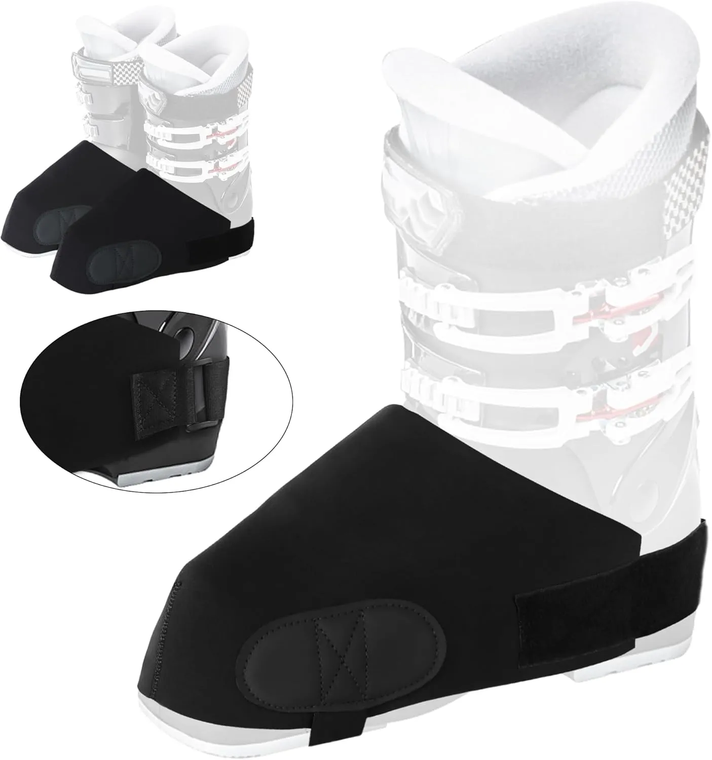 Ski Boot Covers,Boot Warmers,Heater Cover,Insulated Boot Covers,Boot Covers for Snowy Days,Boots Protection for Skiers,Winter Sport Accessory (1 Pair,Black)