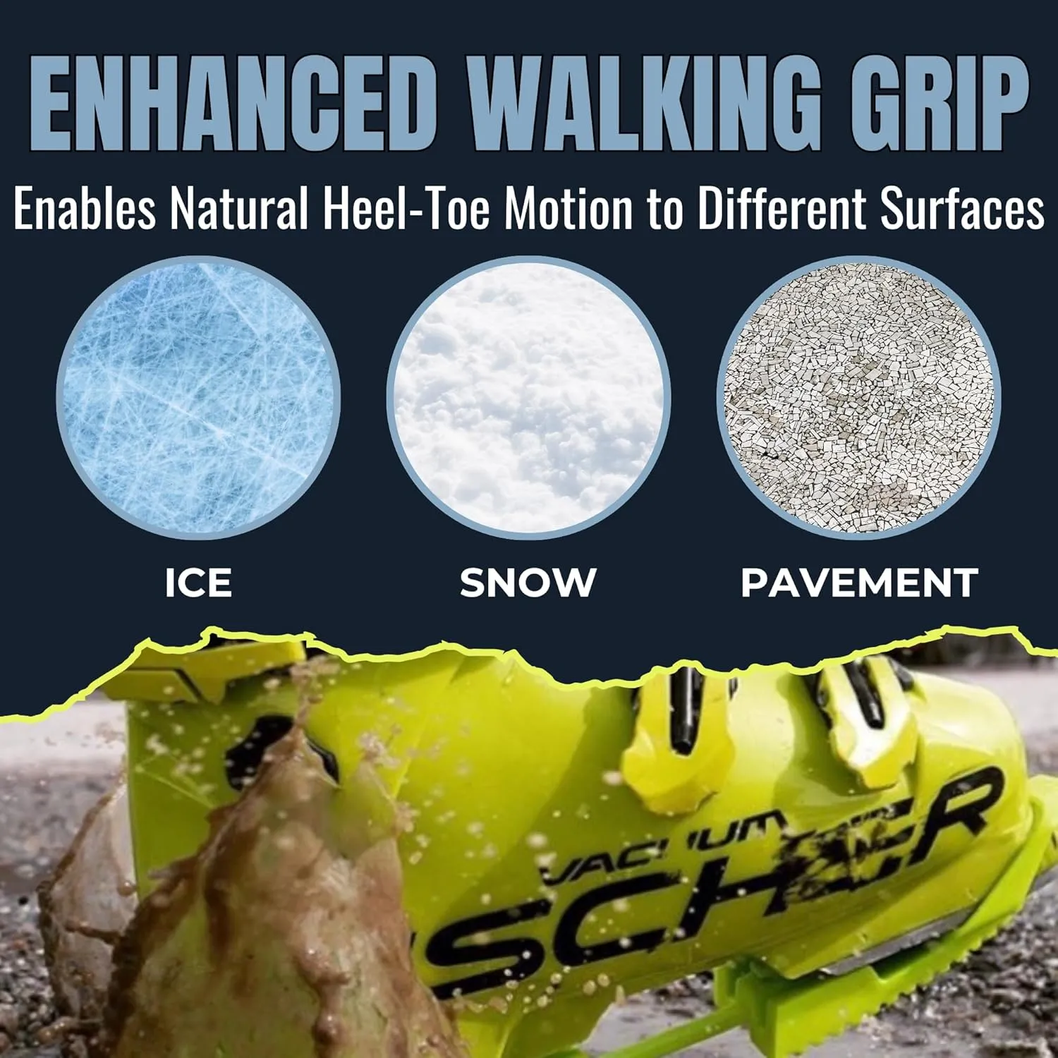 SkiSkootys Ski Boot Bottom Protector with Foldable Design - Slip-Resistant Ski Boot Traction Cleats for Walking on Ice & Snow - Adjustable Skiing Accessories - USA Made