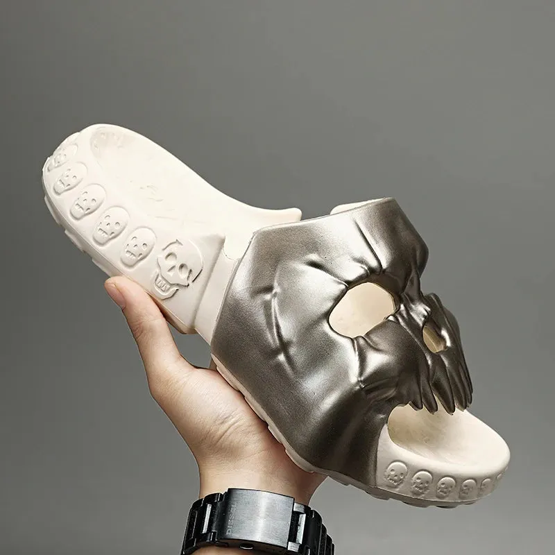 Skull Slippers Outdoor Slides Thick Bottom Non-slip Sandals