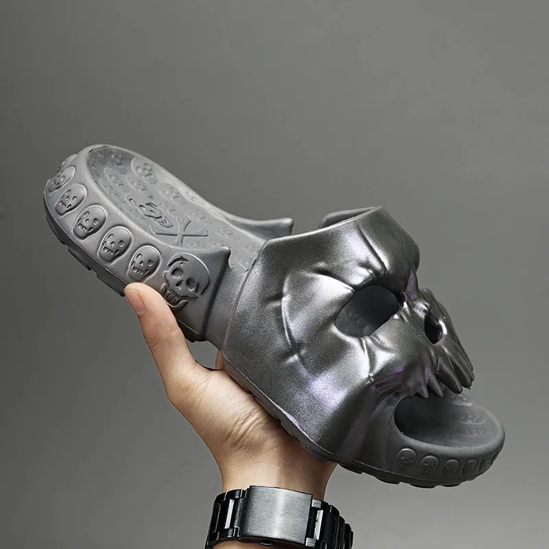 Skull Slippers Outdoor Slides Thick Bottom Non-slip Sandals