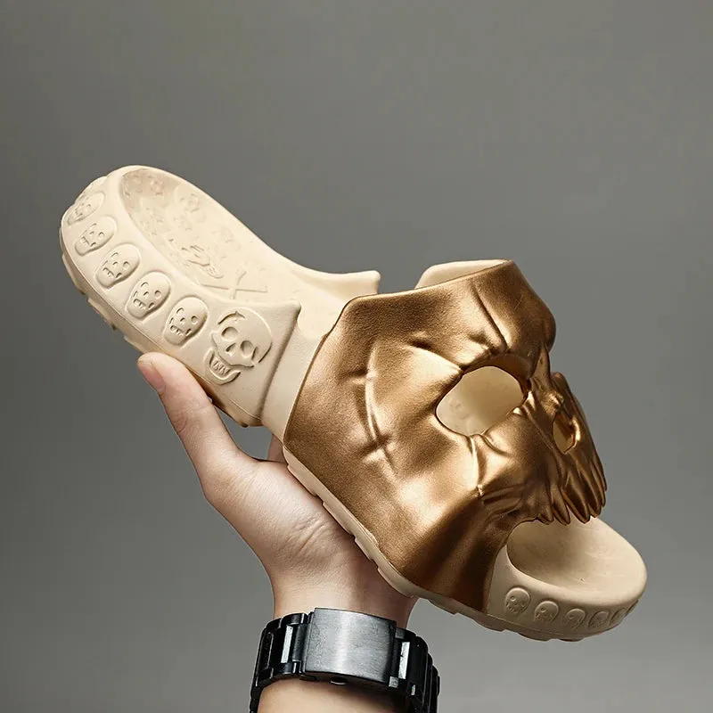 Skull Slippers Outdoor Slides Thick Bottom Non-slip Sandals