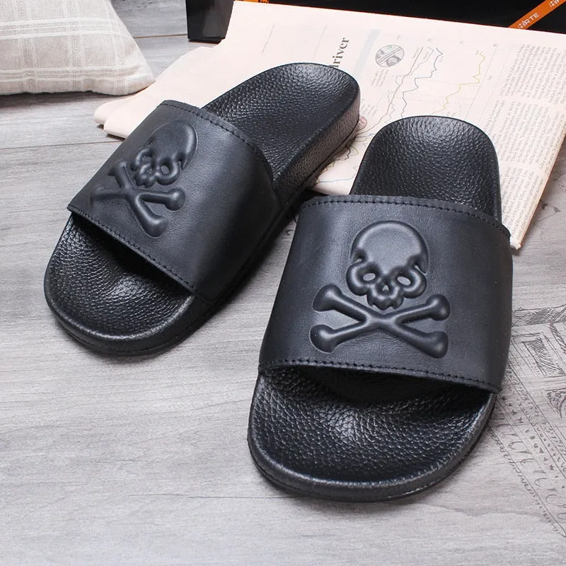 Skull Slippers Solid Flat Non-slip
