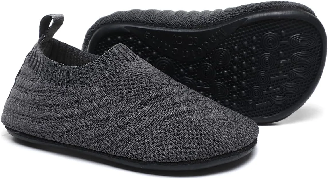 SLEVEL Comfort Toddler Slippers Lightweight Little Kids Indoor Non Slip Grip Around The House Home Shoes for Boys Girls