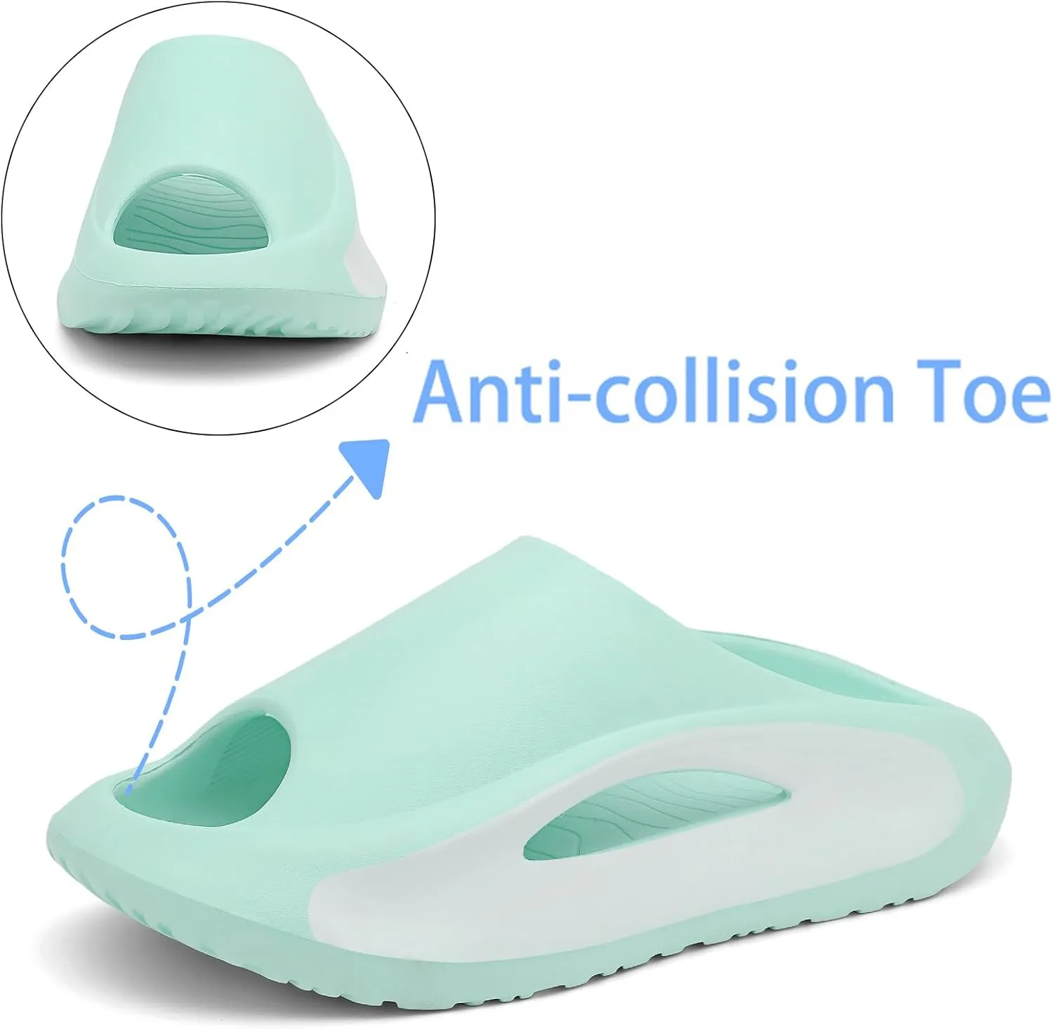 Slides Sandals for Men Women Open Toe Slide Cloud Slippers Summer Anti-Slip Beach Shower Shoes Anti Collision Thick Sole