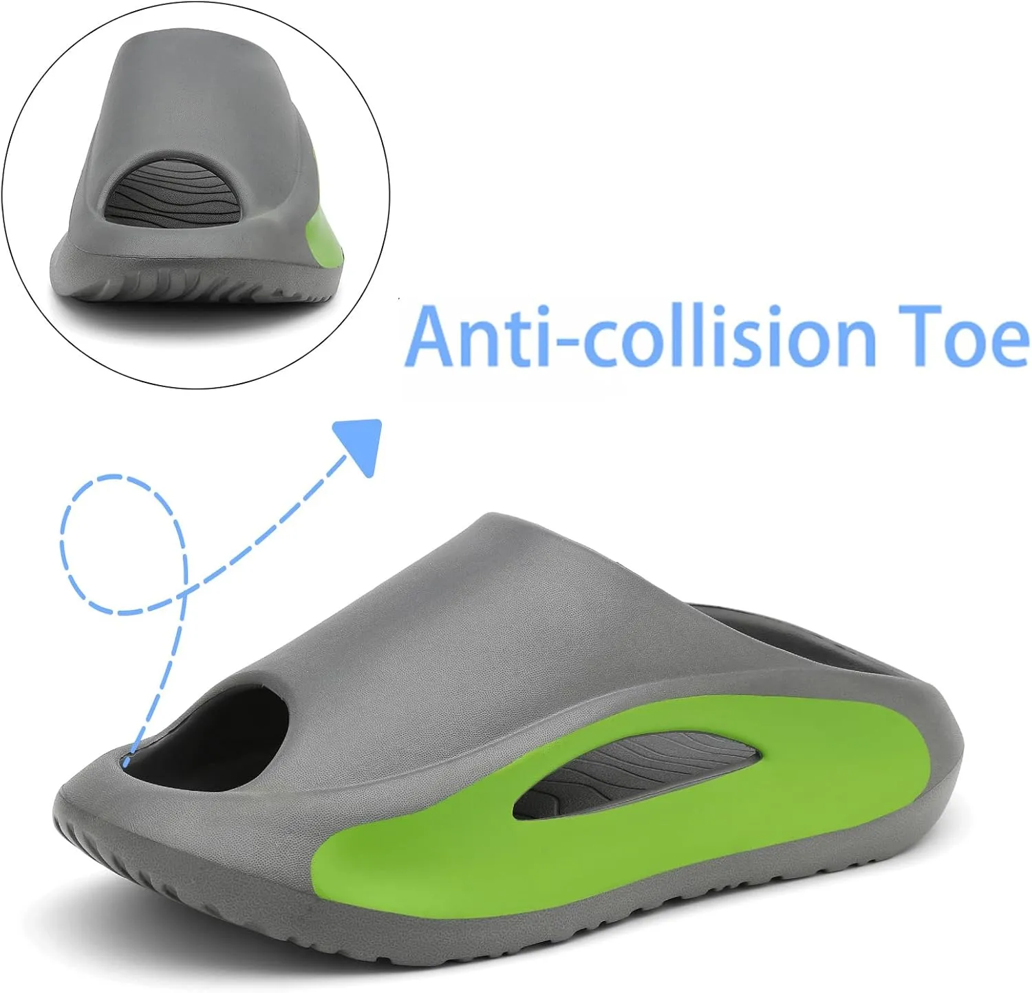 Slides Sandals for Men Women Open Toe Slide Platform Slippers Summer Anti-Slip Beach Shower Shoes Anti Collision Thick Sole